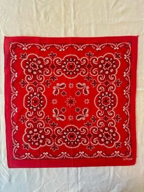 Vintage Red Elephant Brand Bandana - 24" x 24" - Fast Color 100% Cotton